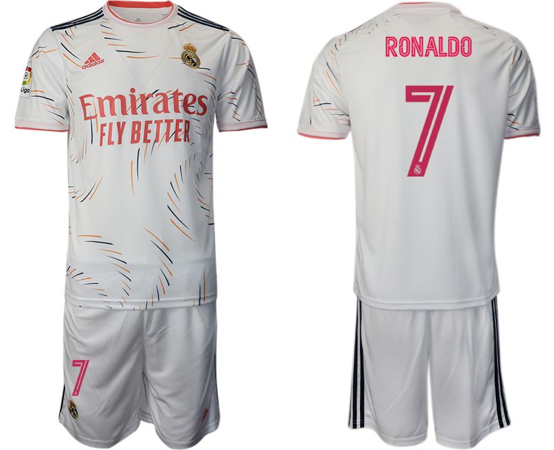 Men 2021-2022 Club Real Madrid home white #7 Adidas Soccer Jersey
